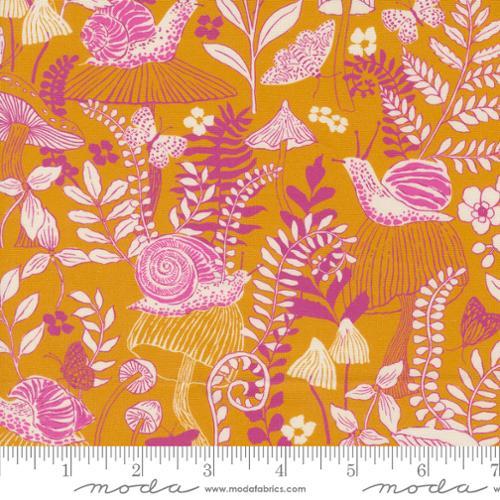 MODA Maeve Mushroom Moths - 11933-24 Golden - Cotton Fabric