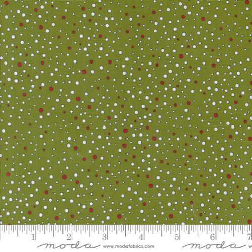 MODA On Dasher Snowballs - 55665-13 Pine - Cotton Fabric
