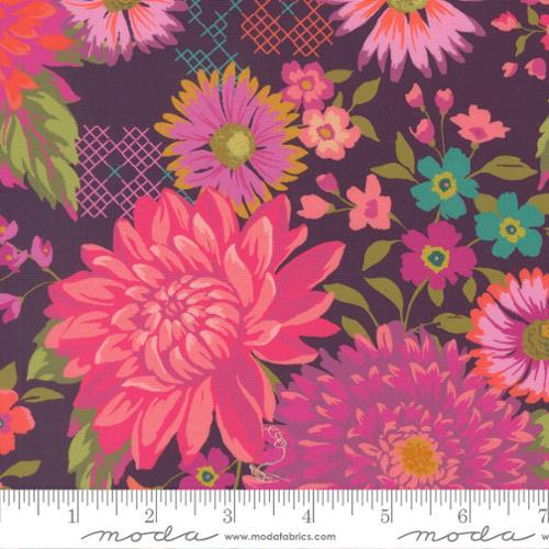 MODA Parlor Happy Blooms - 11960-26 Plum - Cotton Fabric