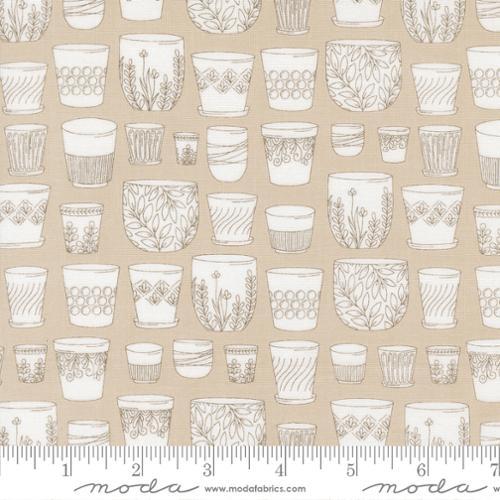 MODA Potted Pots - 26141-22 Pebble - Cotton Fabric