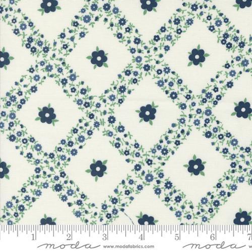 MODA Rosemary Cottage - 55311-24 Cream Navy - Cotton Fabric