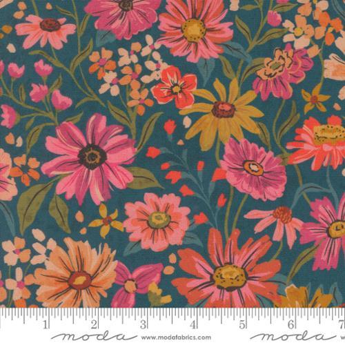 MODA Sagewood Summerfield - 11950-16 Peacock - Cotton Fabric
