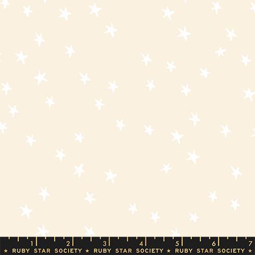 MODA Starry Ruby Star - RS4109-65 White On Natural - Cotton Fabric