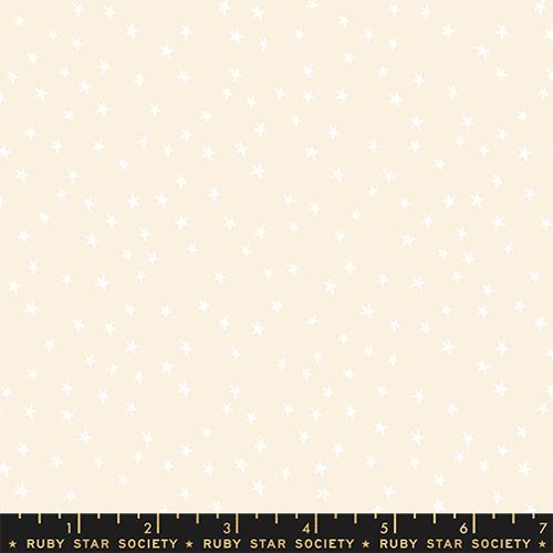 MODA Starry Ruby Star - RS4110-65 White On Natural - Cotton Fabric