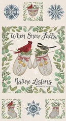 MODA When Snow Falls Panel - 56178-11 Snowy White - Cotton Fabric