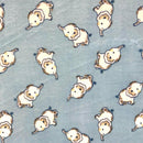 MOOK Fleece Flannel Elephants - 134640 Blue - Fleece Flannel Fabric