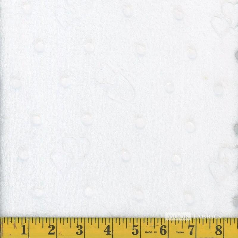 MOOK Fleece Flannel Heart Dot - 139790 White - Fleece Flannel Fabric