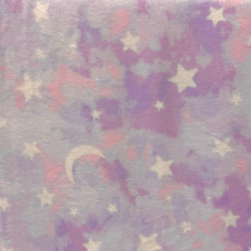 MOOK Fleece Flannel Moon - 133243 Purple - Fleece Flannel Fabric