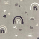MOOK Fleece Flannel Rainbow - 133201 Grey - Fleece Flannel Fabric