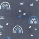 MOOK Fleece Flannel Rainbow - 133202 Navy - Fleece Flannel Fabric