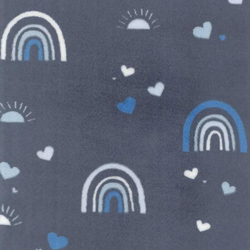 MOOK Fleece Flannel Rainbow - 133202 Navy - Fleece Flannel Fabric