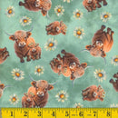MOOK Minky Fleece DIG Woolly Wanderer - 144474 Green - Fleece Flannel Fabric