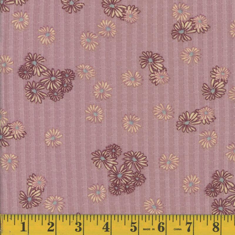 MOOK Pointele Rib Floral - 127031 Dusty Rose - Dress & Apparel Fabric
