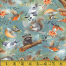 MOOK Stretch Minky Twig and Tumble - 141252 Aqua - Fleece Flannel Fabric