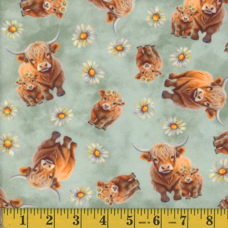 MOOK Stretch Minky Wooly Wanderer - 141249 Green - Fleece Flannel Fabric