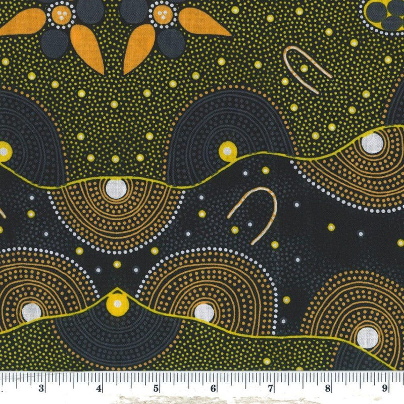 MS Bush Tucker Dreaming - BUTDG Gold - Cotton Fabric