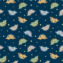 NCI Baby Dino Comfort Flannel Dino & Dots - 14472F-56 Navy - Cotton Flannel Fabric