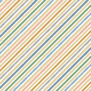 NCI Baby Dino Comfort Flannel Little Stripes - 14466F-09 White/Multi - Cotton Flannel Fabric