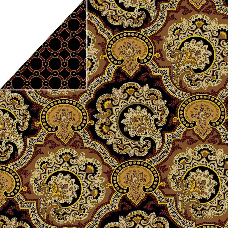 NCI Floral Rings Met Double Faced Quilted - 10216760 Black/Brown - Polyester Fabric