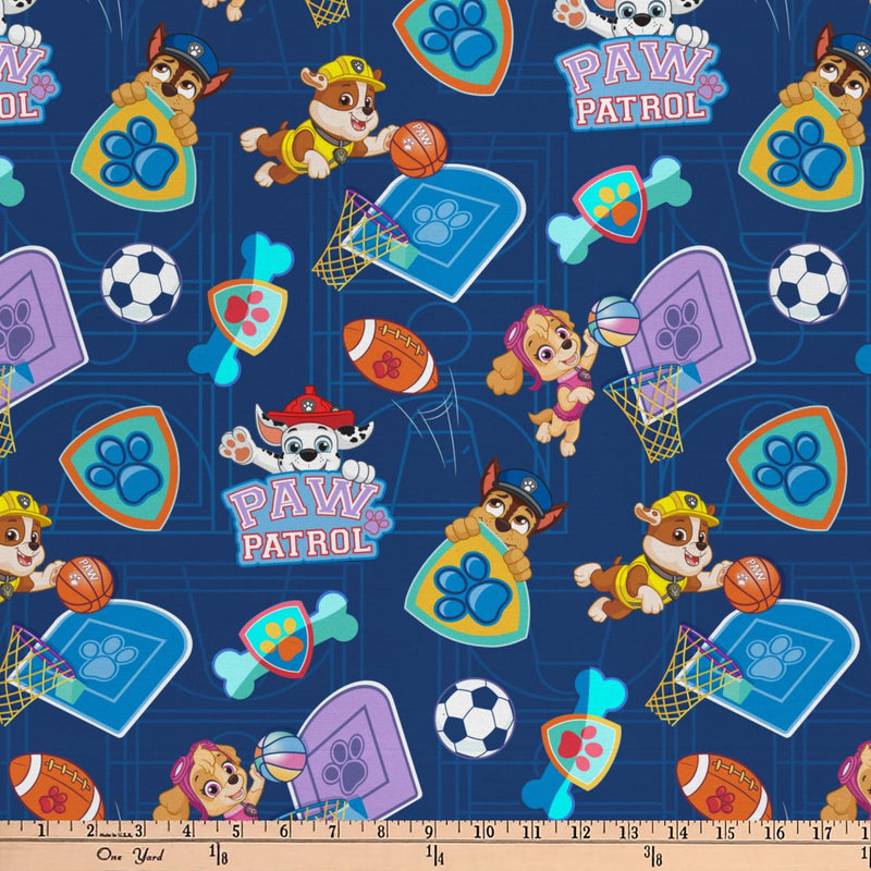 NCI Paw Patrol Sporty Pups - 4381-1 Blue - Cotton Fabric
