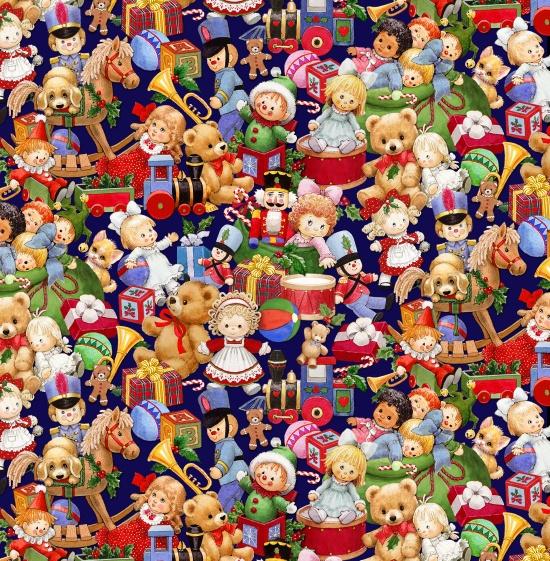 NCI Santa's List - 4131-MIDNIGHT - Cotton Fabric