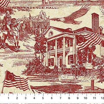 NCT America 250 - 28372-24 Red Beige - Cotton Fabric