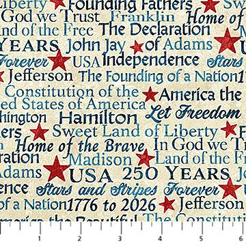 NCT America 250 - 28373-12 Beige Multi - Cotton Fabric