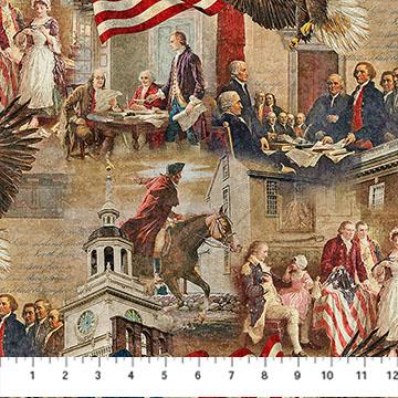 NCT America 250 - DP28367-12 Beige Multi - Cotton Fabric