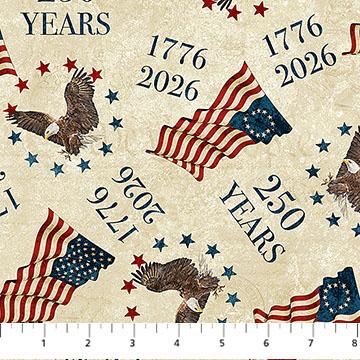 NCT America 250 - DP28370-12 Beige Multi - Cotton Fabric
