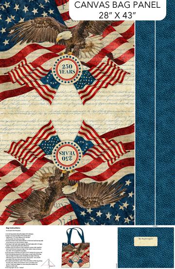NCT America 250 Canvas Bag Panel - C28376-12 Beige Multi - Cotton Fabric