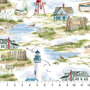 NCT Atlantic Coast - DP28021-10 White Multi - Cotton Fabric
