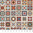 NCT Barn Quilts Quilt Blocks - DP27317-12 Beige Multi - Cotton Fabric