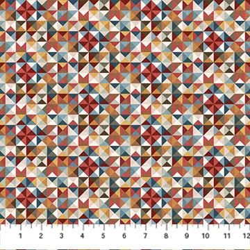 NCT Barn Quilts Quilt Geo - DP27318-12 Beige Multi - Cotton Fabric