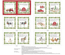 NCT Barnyard Christmas Book Panel - DP28810-10 White Multi - Cotton Fabric