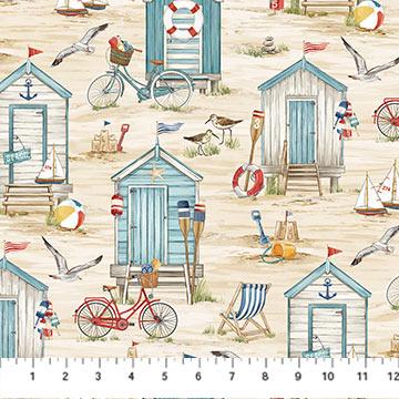 NCT Beach Therapy 25467-12 Sand Multi - Cotton Fabric