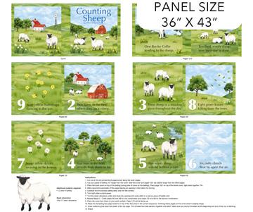 NCT Counting Sheep Book Panel - DP28477-74 Green Multi - Cotton Fabric