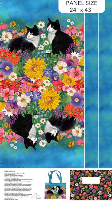 NCT Hide and Seek Tote Bag Panel - C27655-44 Blue Multi - Cotton Fabric