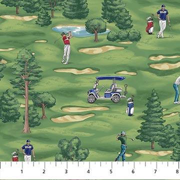 NCT Hole In One - 27115-74 Green Multi - Cotton Fabric