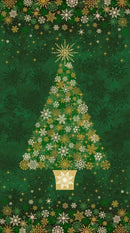 NCT O'Christmas Tree Panel - 28955M-74 Green Multi - Cotton Fabric