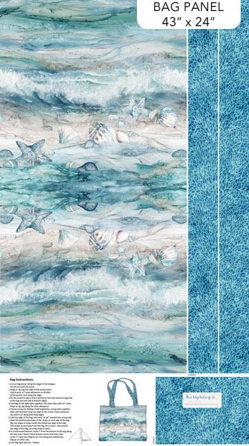 NCT Sea Breeze Bag Panel - C27104-42 Pale Blue - Cotton Fabric