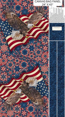 NCT Stars & Stripes 14 Canvas Bag Panel - C29083-49 Navy Multi - Cotton Fabric