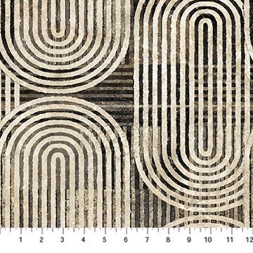 NCT Stonehenge Retro Vibes - 27740-99 Black Multi - Cotton Fabric