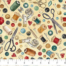 NCT Stonehenge Stitchin' - DP28344-12 Beige Multi - Cotton Fabric