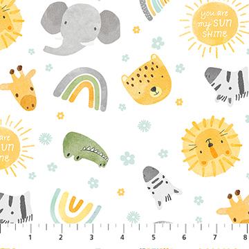 NCT Sunny Safari - 27764-10 White Multi - Cotton Fabric