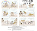 NCT Two By Two Book Panel - DP28717-11 Cream Multi - Cotton Fabric