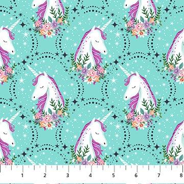 NCT Unicorn Dreams - 26843-64 Turquoise - Cotton Fabric