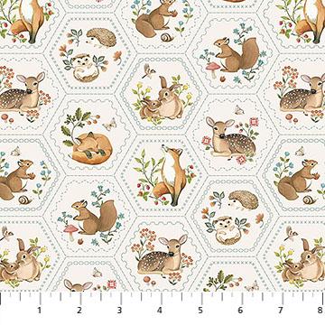 NCT Woodland Heart - DP28727-11 Cream Multi - Cotton Fabric