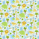 OASIS Fun Flannel Jungle Animals - 44-7521 Light Blue - Cotton Flannel Fabric