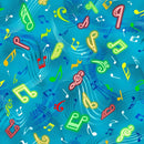 OASIS Rockin Out Rock & Roll - 59-7551 Teal - Cotton Fabric