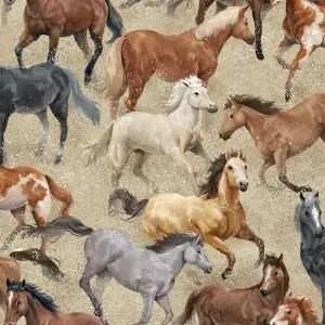 OASIS Round Up Horses - 59-7921 - Cotton Fabric